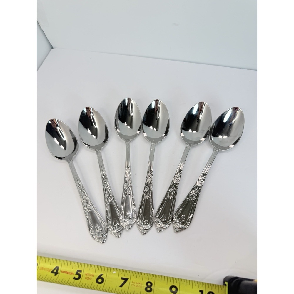 Set of 6 Reed & Barton MONIQUE Stainless 18/10 Oval Soup Spoons #2